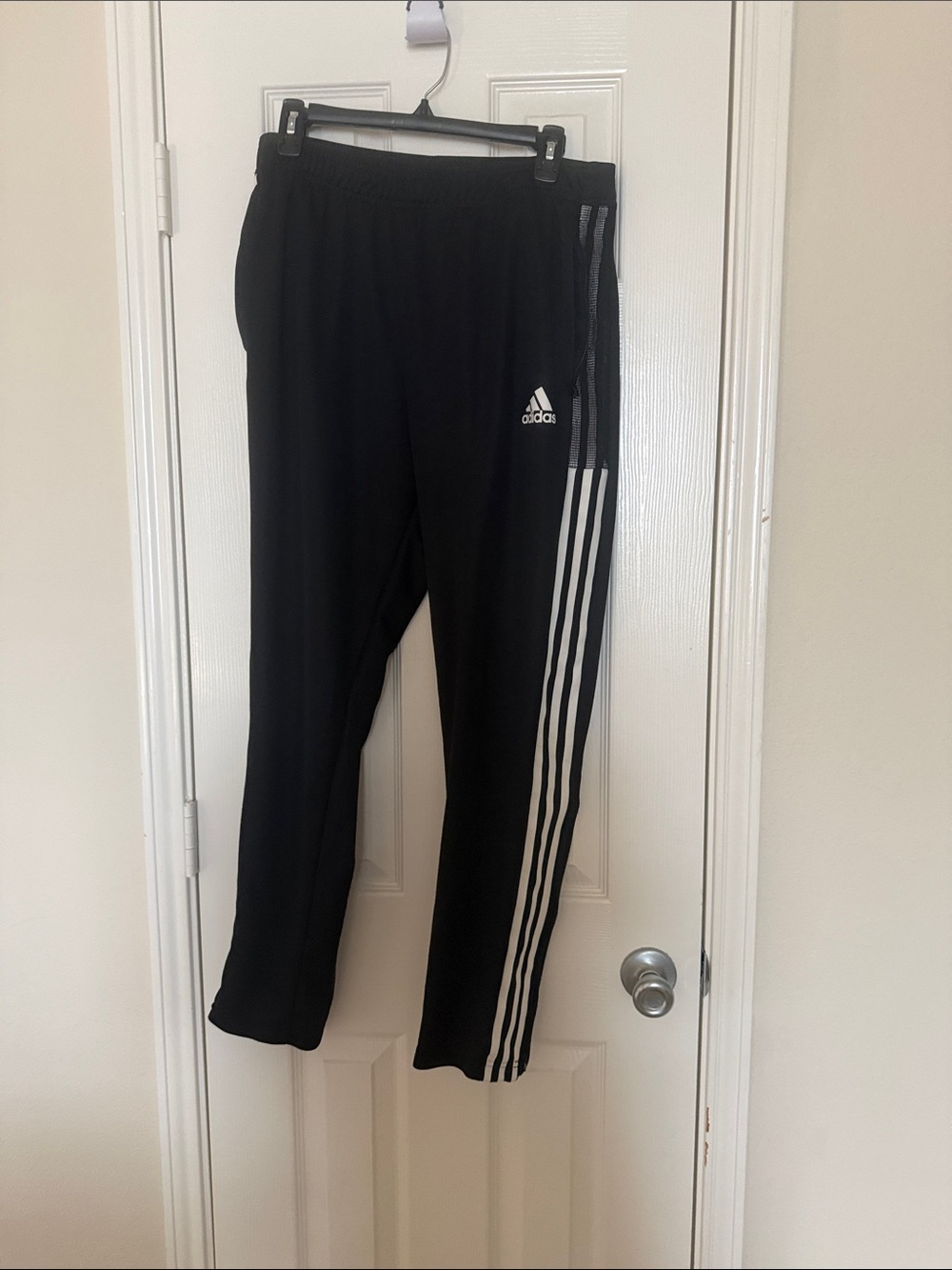 adidas Black Joggers with White Side Stripes - men’s